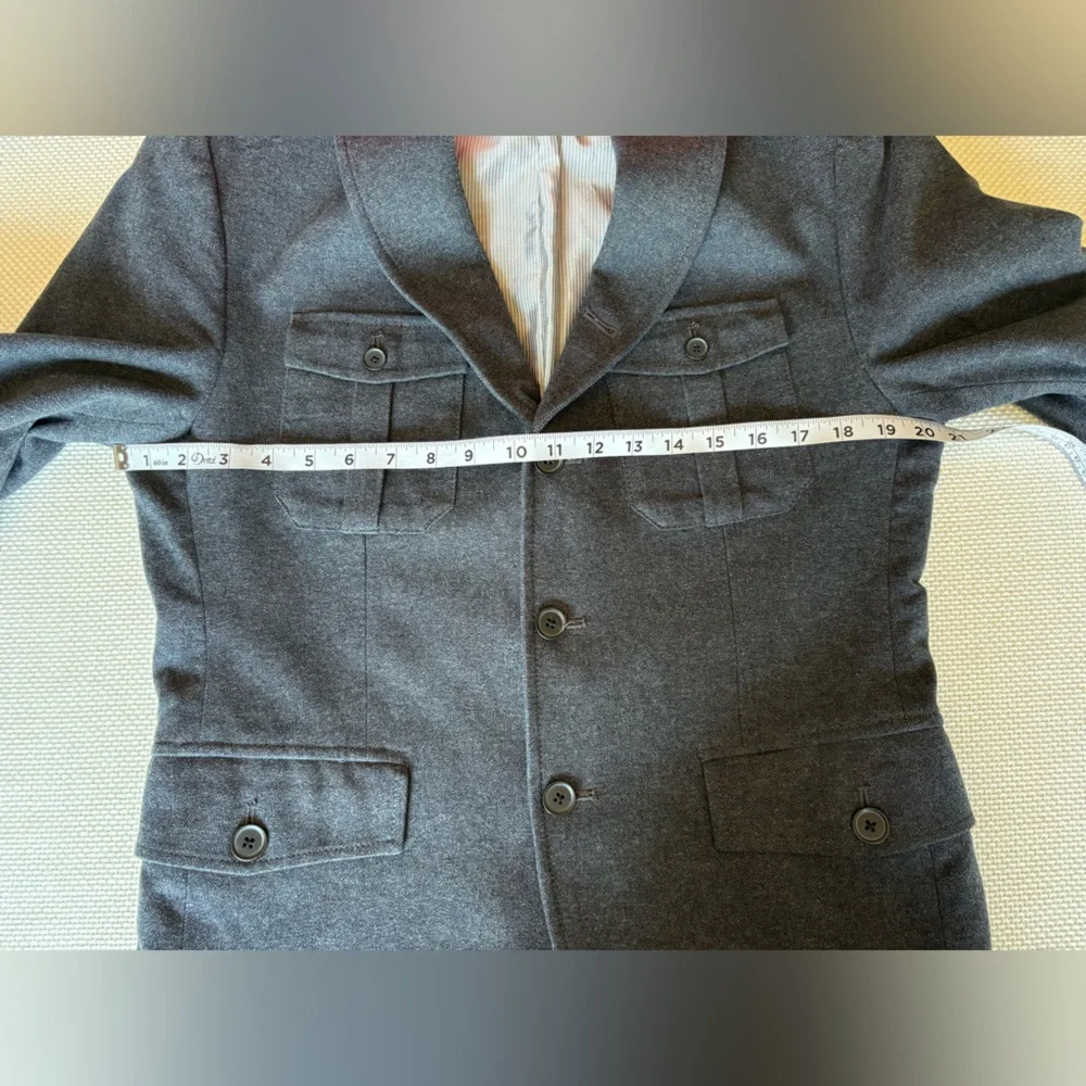 Banana Republic Men's Tailored Fit 38S Dark Grey 100% Cotton Military Jacket